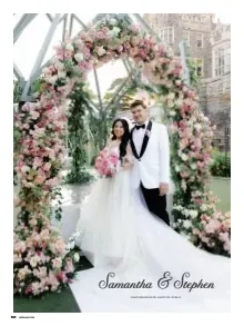 A Blush-Toned Summer Castle Wedding print opening featuring Samantha and Stephen