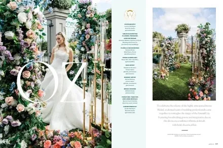 OZ: Emerald City-Inspired Elegance print opening with an ornate green floral wedding scene